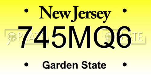 745MQ6 New Jersey License Plate