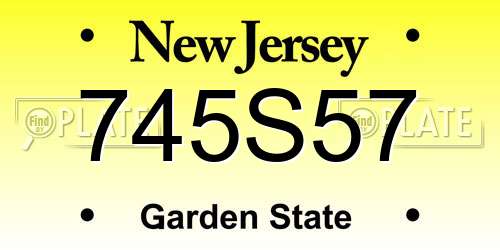 745S57 New Jersey License Plate