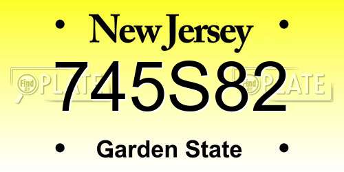 745S82 New Jersey License Plate