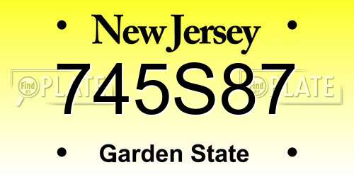 745S87 New Jersey License Plate