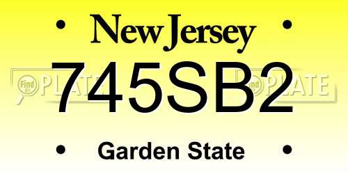 745SB2 New Jersey License Plate