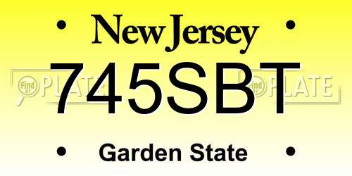 745SBT New Jersey License Plate