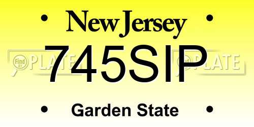 745SIP New Jersey License Plate