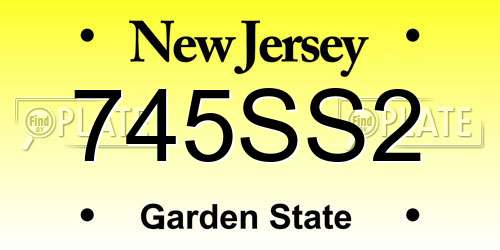 745SS2 New Jersey License Plate