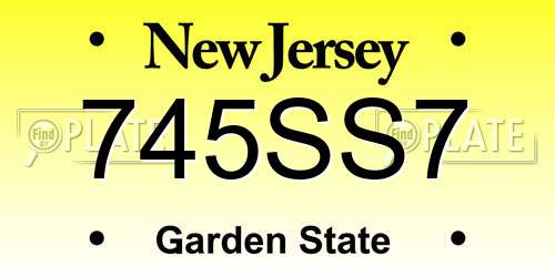 745SS7 New Jersey License Plate