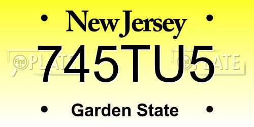 745TU5 New Jersey License Plate