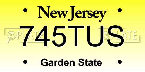745TUS New Jersey License Plate