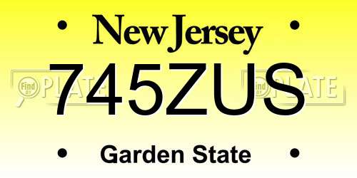 745ZUS New Jersey License Plate
