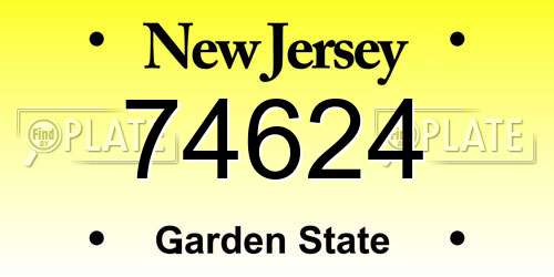74624 New Jersey License Plate