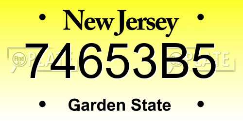 74653B5 New Jersey License Plate