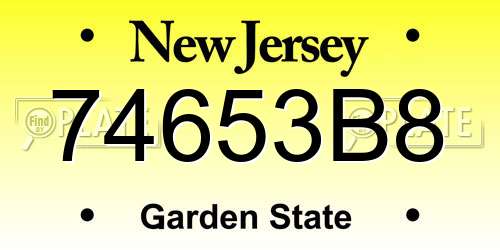 74653B8 New Jersey License Plate