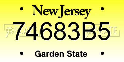 74683B5 New Jersey License Plate