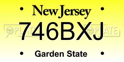 746BXJ New Jersey License Plate