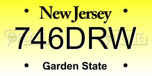 746DRW New Jersey License Plate
