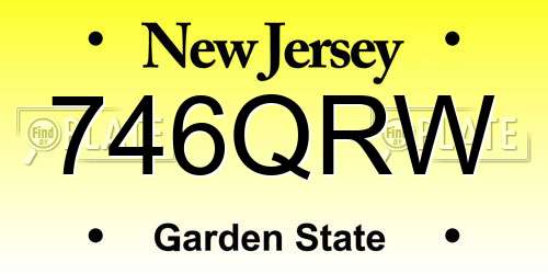 746QRW New Jersey License Plate
