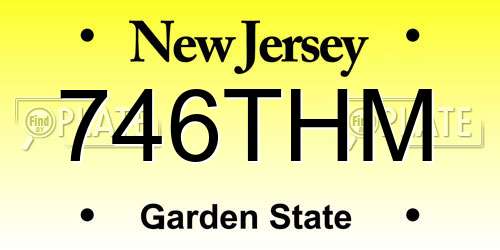 746THM New Jersey License Plate