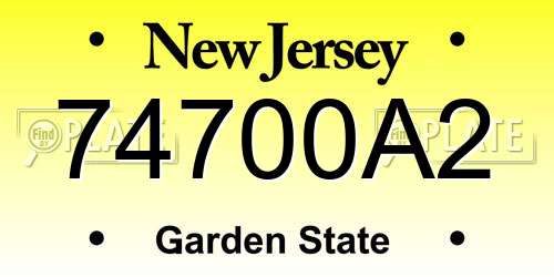 74700A2 New Jersey License Plate