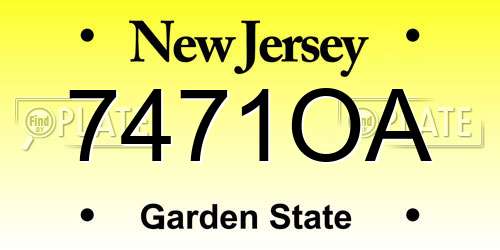 7471OA New Jersey License Plate