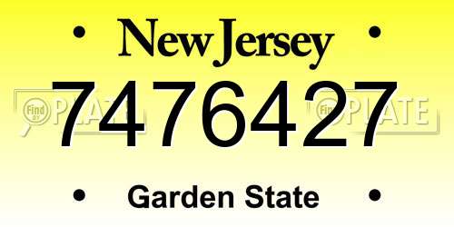 7476427 New Jersey License Plate