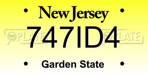 747ID4 New Jersey License Plate