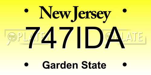 747IDA New Jersey License Plate