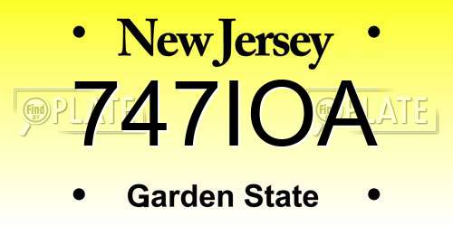 747IOA New Jersey License Plate