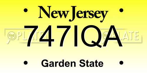 747IQA New Jersey License Plate