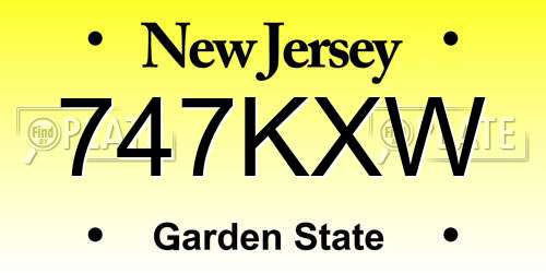 747KXW New Jersey License Plate