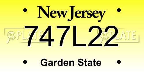 747L22 New Jersey License Plate