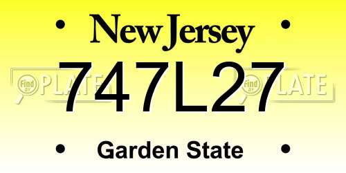 747L27 New Jersey License Plate