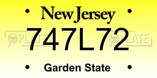 747L72 New Jersey License Plate