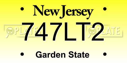 747LT2 New Jersey License Plate