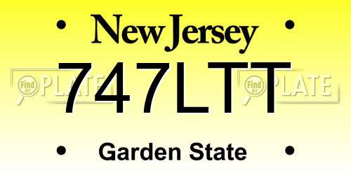 747LTT New Jersey License Plate