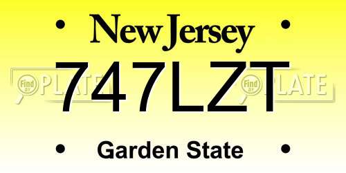 747LZT New Jersey License Plate