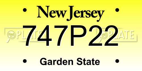 747P22 New Jersey License Plate