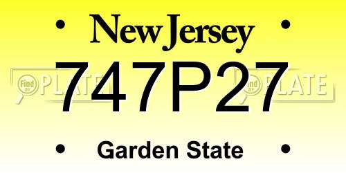 747P27 New Jersey License Plate