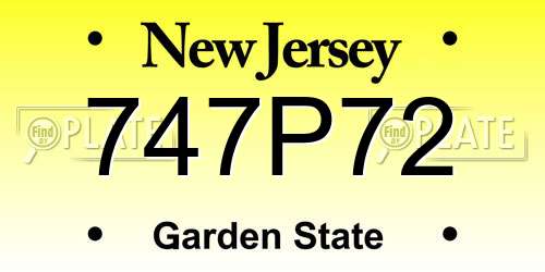 747P72 New Jersey License Plate