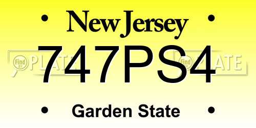 747PS4 New Jersey License Plate