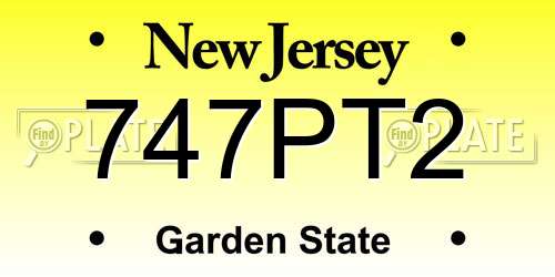747PT2 New Jersey License Plate