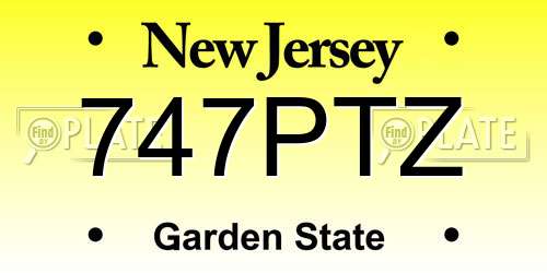 747PTZ New Jersey License Plate