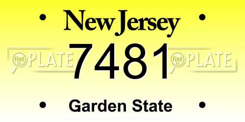 7481 New Jersey License Plate