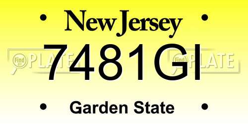 7481GI New Jersey License Plate