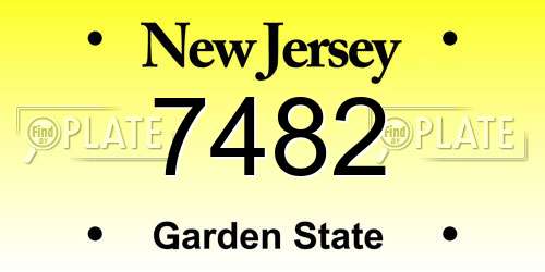 7482 New Jersey License Plate