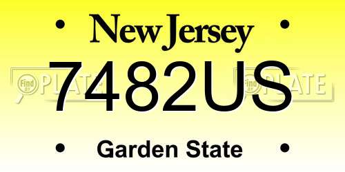7482US New Jersey License Plate