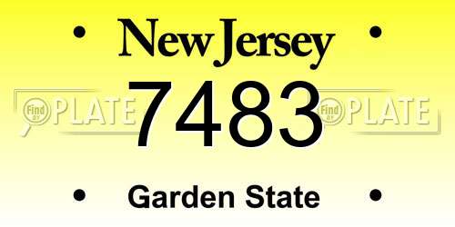7483 New Jersey License Plate