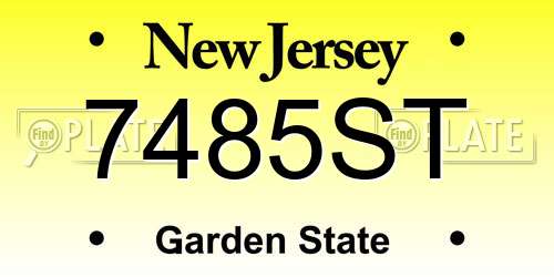 7485ST New Jersey License Plate