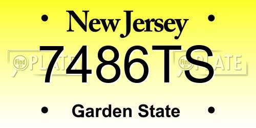 7486TS New Jersey License Plate