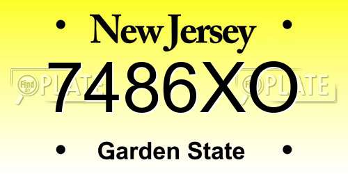 7486XO New Jersey License Plate