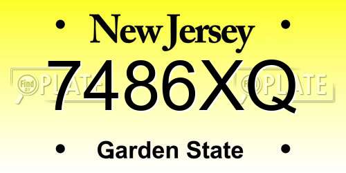 7486XQ New Jersey License Plate