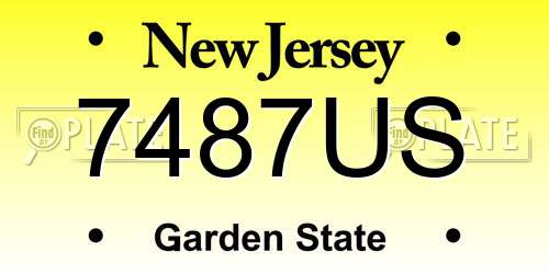 7487US New Jersey License Plate